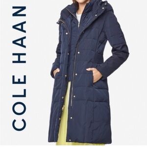 Cole Haan Signature navy blue long down coat